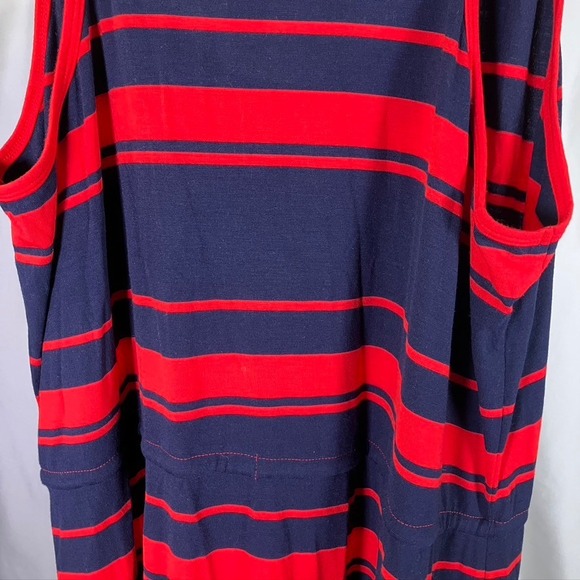 Gap Maxi Dress XXL Womens Striped Sleeveless Casual Red Blue Knit‎ New - Picture 8 of 13